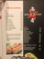 Ninja Japanese Steak Sushi House menu