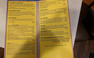 Baja Charlie's California Cuisine menu