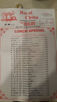 Royal China menu