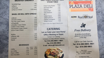 Plaza Deli menu