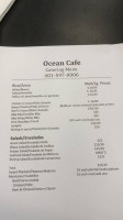 Ocean Cafe menu