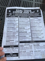 Coal Creek Tap menu
