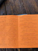 Finns Island Style Grub menu