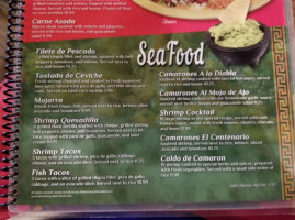 El Centenario menu