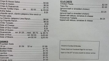 Dia De Los Tacos menu