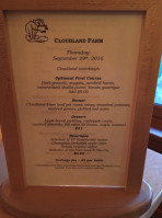 Cloudland Farm menu