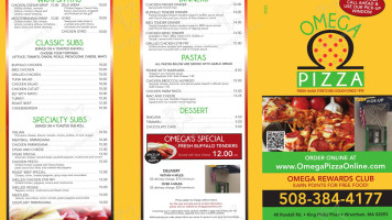 Omega Pizza menu