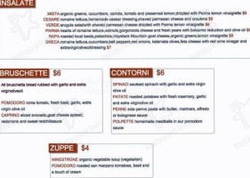Parma Trattoria Mozzarella menu