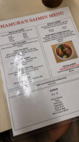Hamura Saimin menu