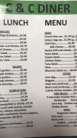 C&c Diner menu