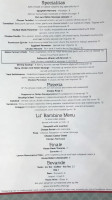 Mirabito's Italian menu