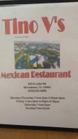 Tino V's Mexican menu