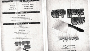 Chop House Grille menu