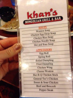 Khan's Mongolian Grill menu