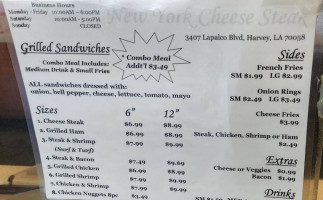 New York Cheese Steak Seafood menu