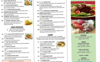 Lang's Asian Fusion menu