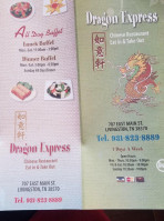 Dragon Express menu