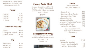 Inna’s Pierogi Shop Lancaster Central Market menu