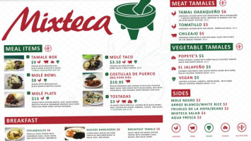 Mixteca Pdx Mexican Restautant menu
