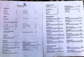 Blue Fish menu