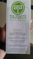 Taziki's Mediterranean Cafe menu