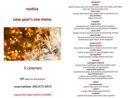 Rustica Italian Restaurant And Bar menu