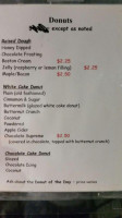 Back Door Donuts menu