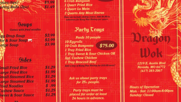 Dragon Wok menu