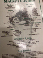 Malley's Chocolates menu