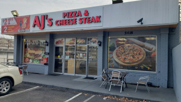 Aj's Pizza Cheesesteak inside