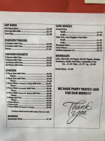 Joe's Sandwich Shop menu