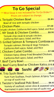 Sushi Twister menu