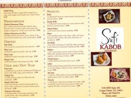 Sufi Kabob menu