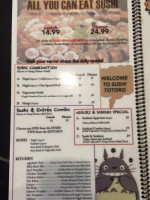 Sushi Totoro menu