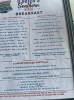 O'brien's Southern Diner menu