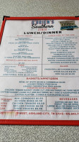 O'brien's Southern Diner menu