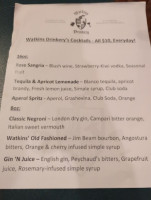 Watkins Drinkery menu