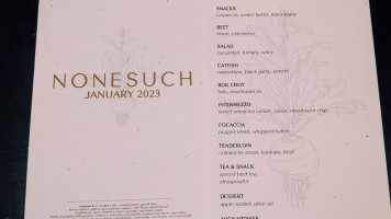 Nonesuch menu