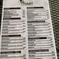 Toast Cafe Grill menu