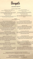 Bacquet's menu