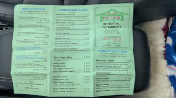 Rice Box menu