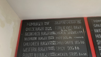 Pioneer Burger menu