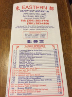 Eastern menu