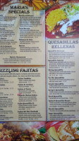 Maria's Mexican Restaurant menu