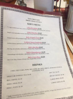 Sara's Cafe' menu