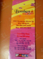 Bombay Curry & Grill menu