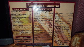 Armando's Supermarket And Cafeteria menu