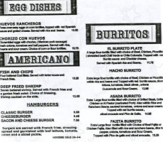 Los Cabos North Bend menu