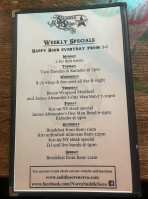 Saddle Sore Eatery Saloon menu