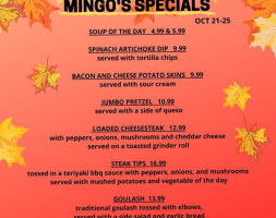 Mingo's Sports Grill menu